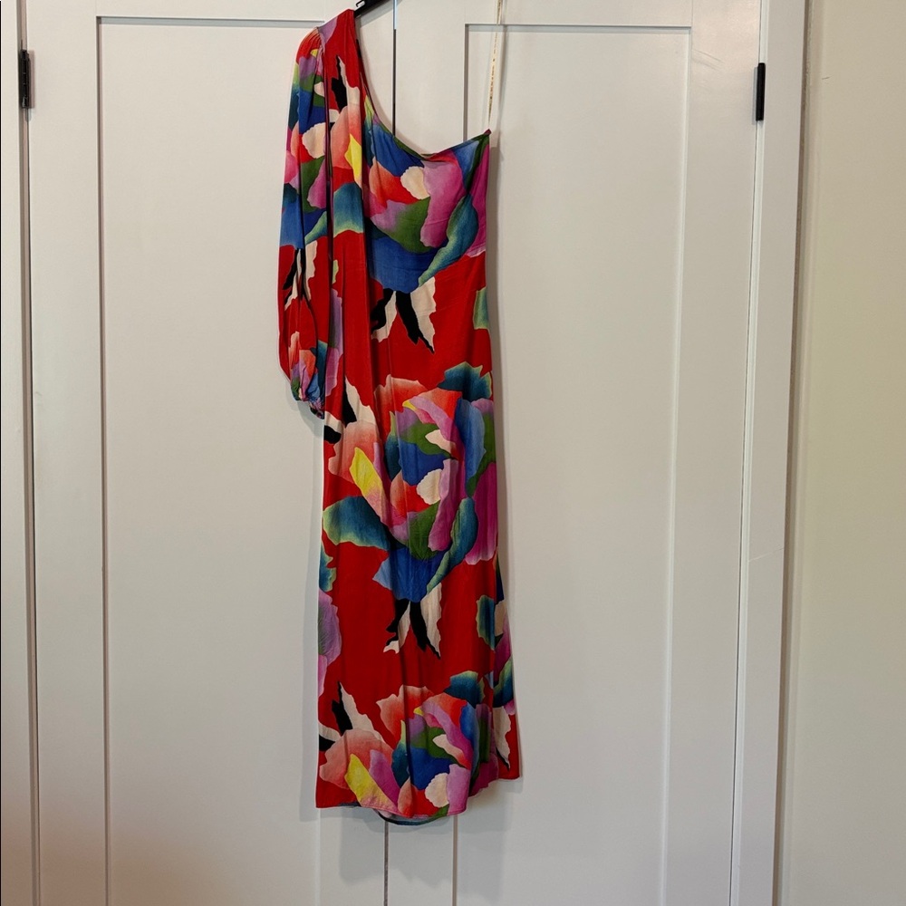 Farm Rio High Slit One Sleeve Dress - Picture 5 of 11